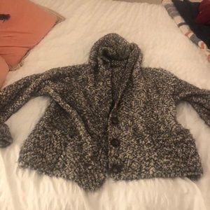 Thick black and white sweater